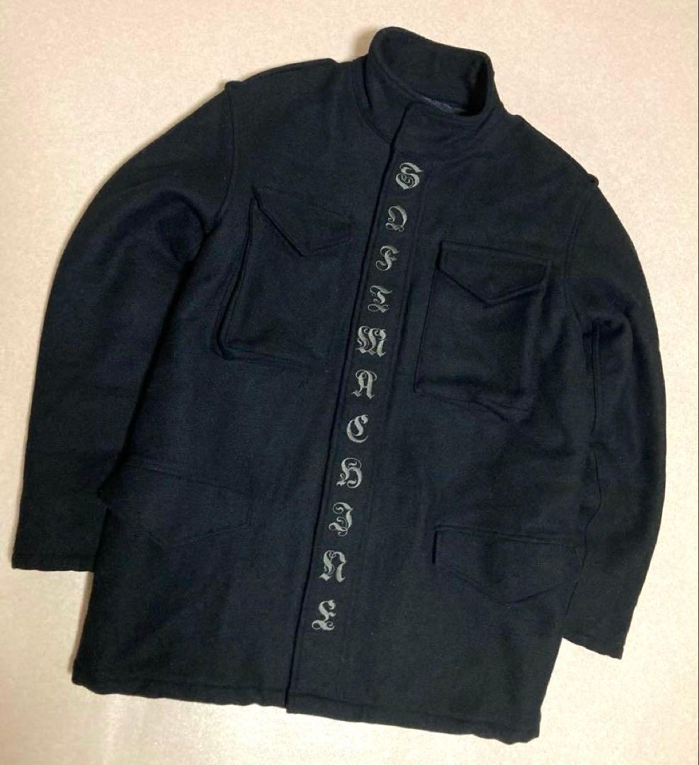 美品SOFT MACHINE ソフトマシーン スタンドカラー ウールコート 刺繍