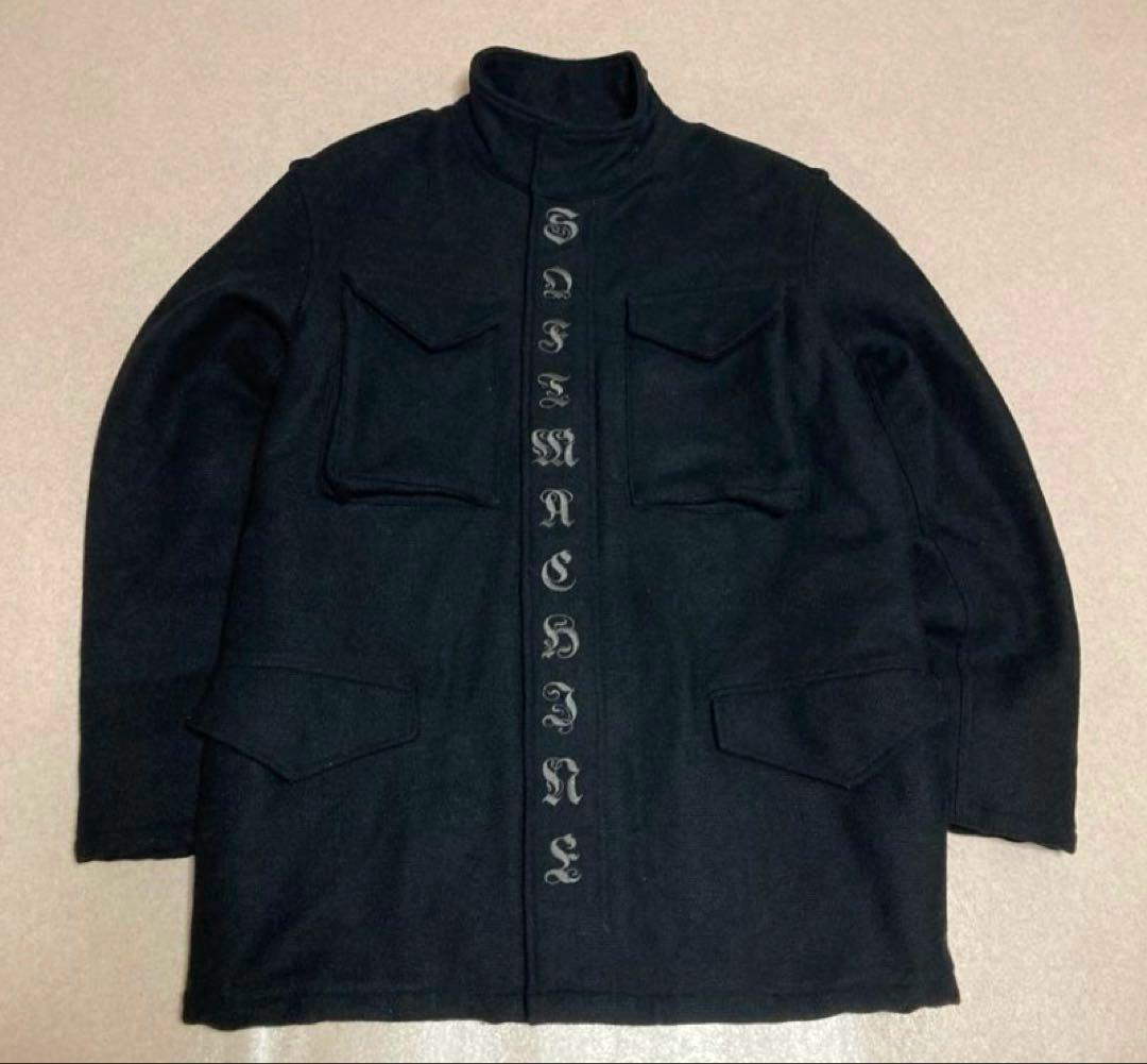 美品SOFT MACHINE ソフトマシーン スタンドカラー ウールコート 刺繍