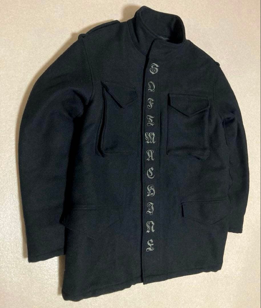 美品SOFT MACHINE ソフトマシーン スタンドカラー ウールコート 刺繍