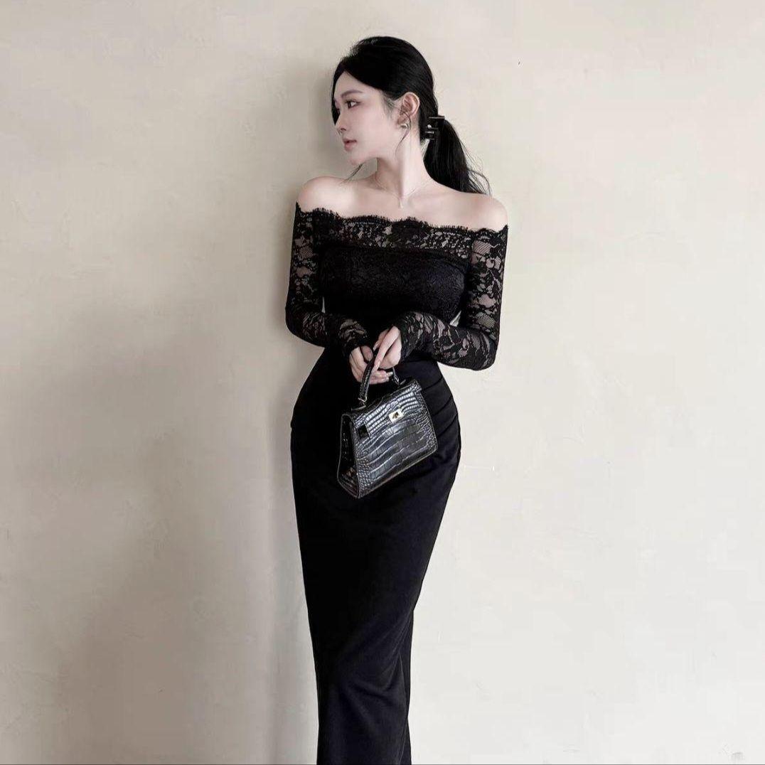 ホルターネックドレス　ミディ丈　ドレス　キャバドレス　白　タイト 上品