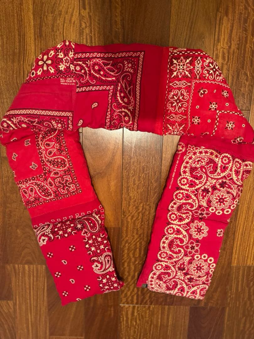 visvimダウンマフラーパンダナ赤