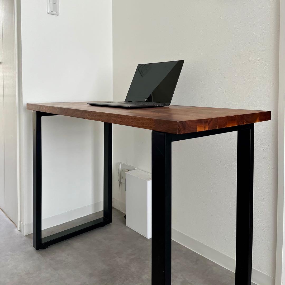ド*ジ様 ウォールナット無垢材デスク アイアンレッグ100×45 定価60,00