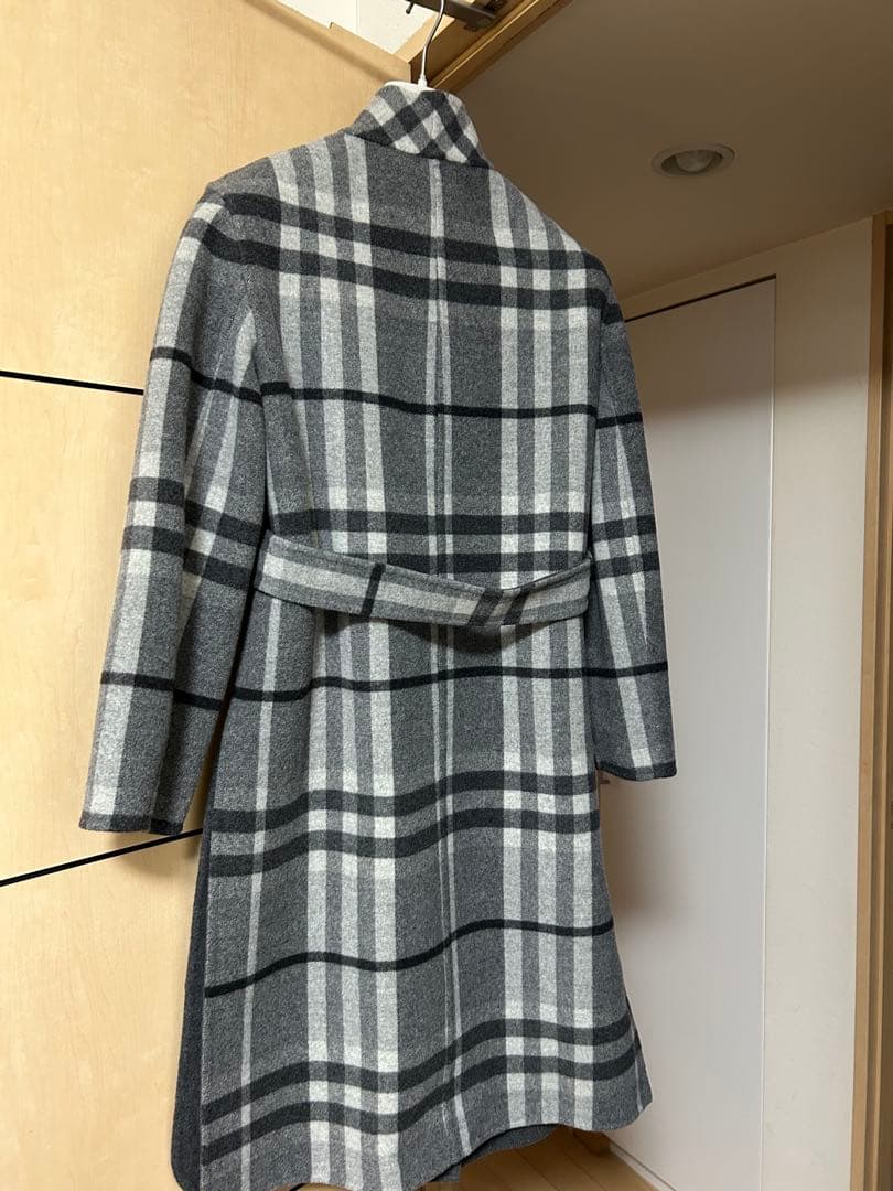 冬物最終価格⭐️バーバリー　リバーシブルチェックウールコート　36⭐️