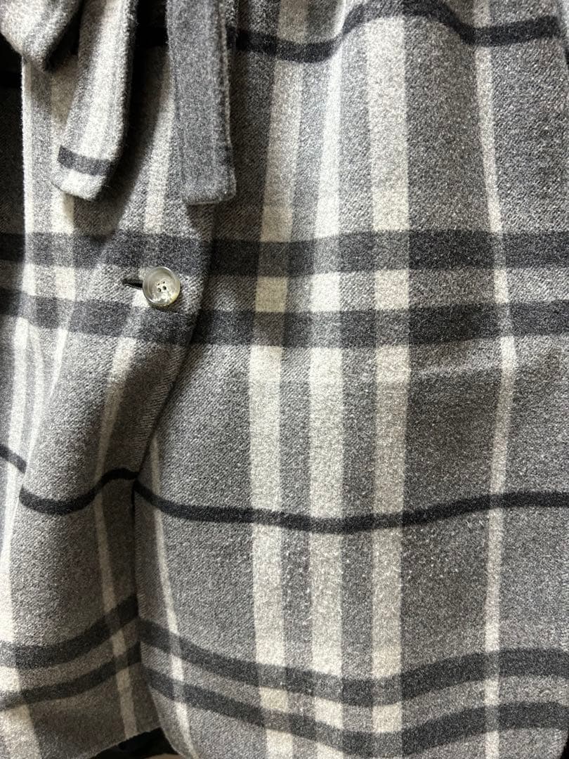 冬物最終価格⭐️バーバリー　リバーシブルチェックウールコート　36⭐️
