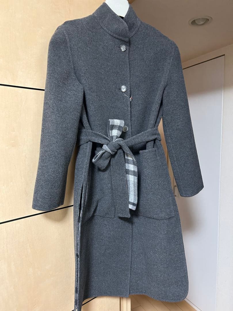 冬物最終価格⭐️バーバリー　リバーシブルチェックウールコート　36⭐️