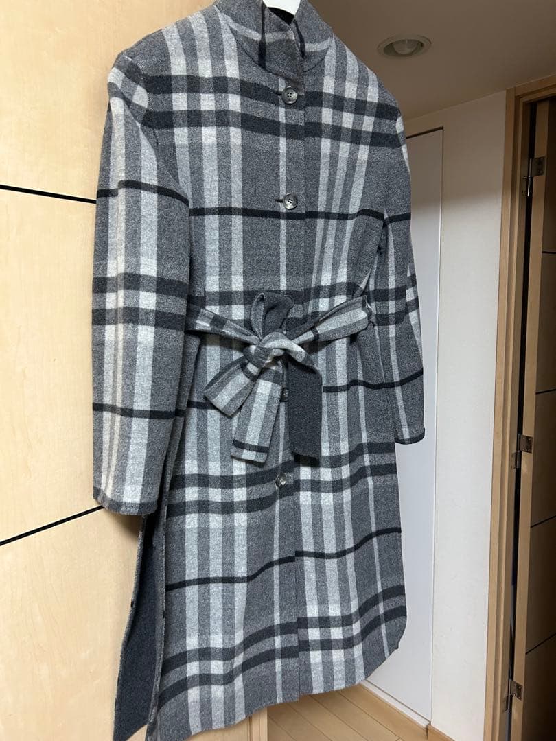 冬物最終価格⭐️バーバリー　リバーシブルチェックウールコート　36⭐️