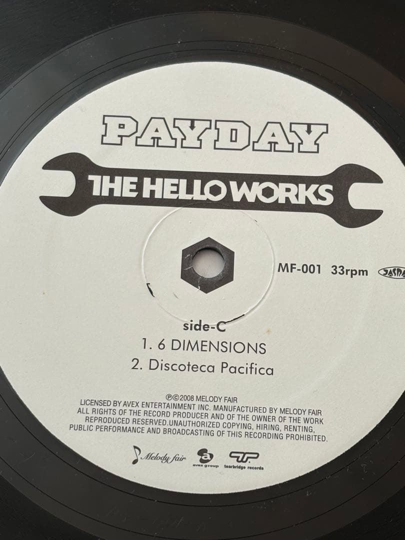 THE HELLO WORKS / PAYDAY LP レコード　スチャダラパー