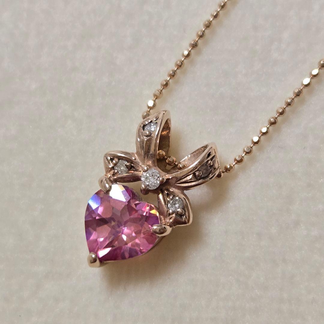 TSUTSUMI ジュエリーツツミ K10 ピンクゴールド ハート ネックレス