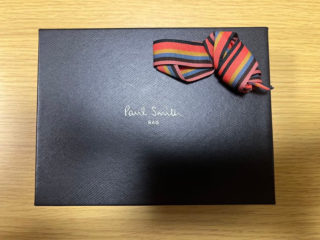 値下中 ポールスミス 箱付 小銭入れ付 凹凸ロゴ レザー2つ折りマネークリップ