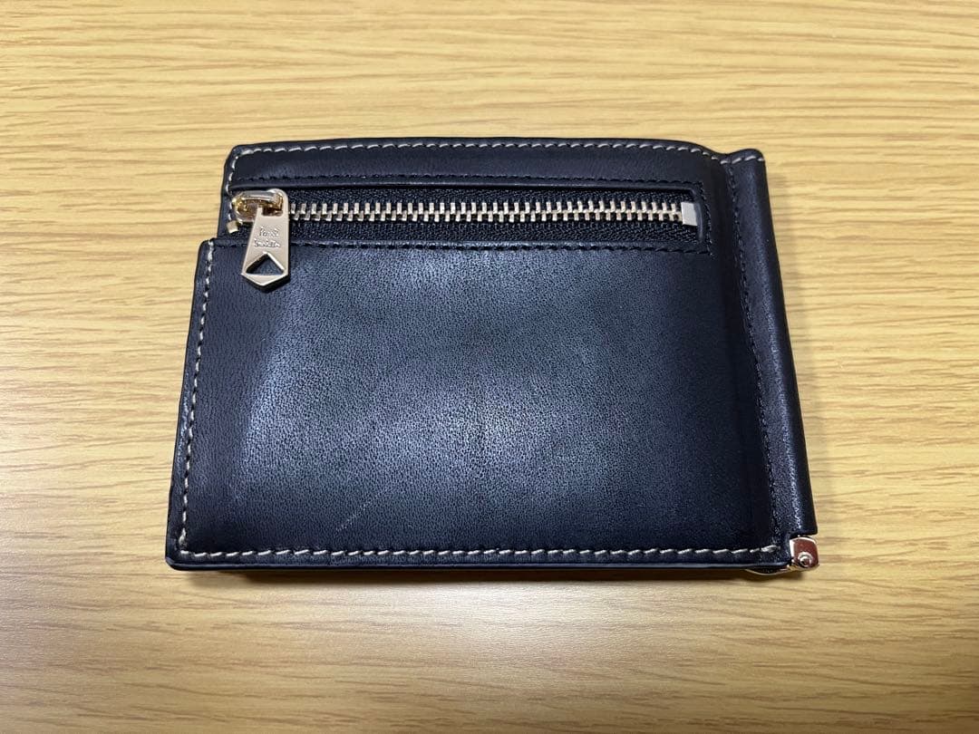 値下中 ポールスミス 箱付 小銭入れ付 凹凸ロゴ レザー2つ折りマネークリップ