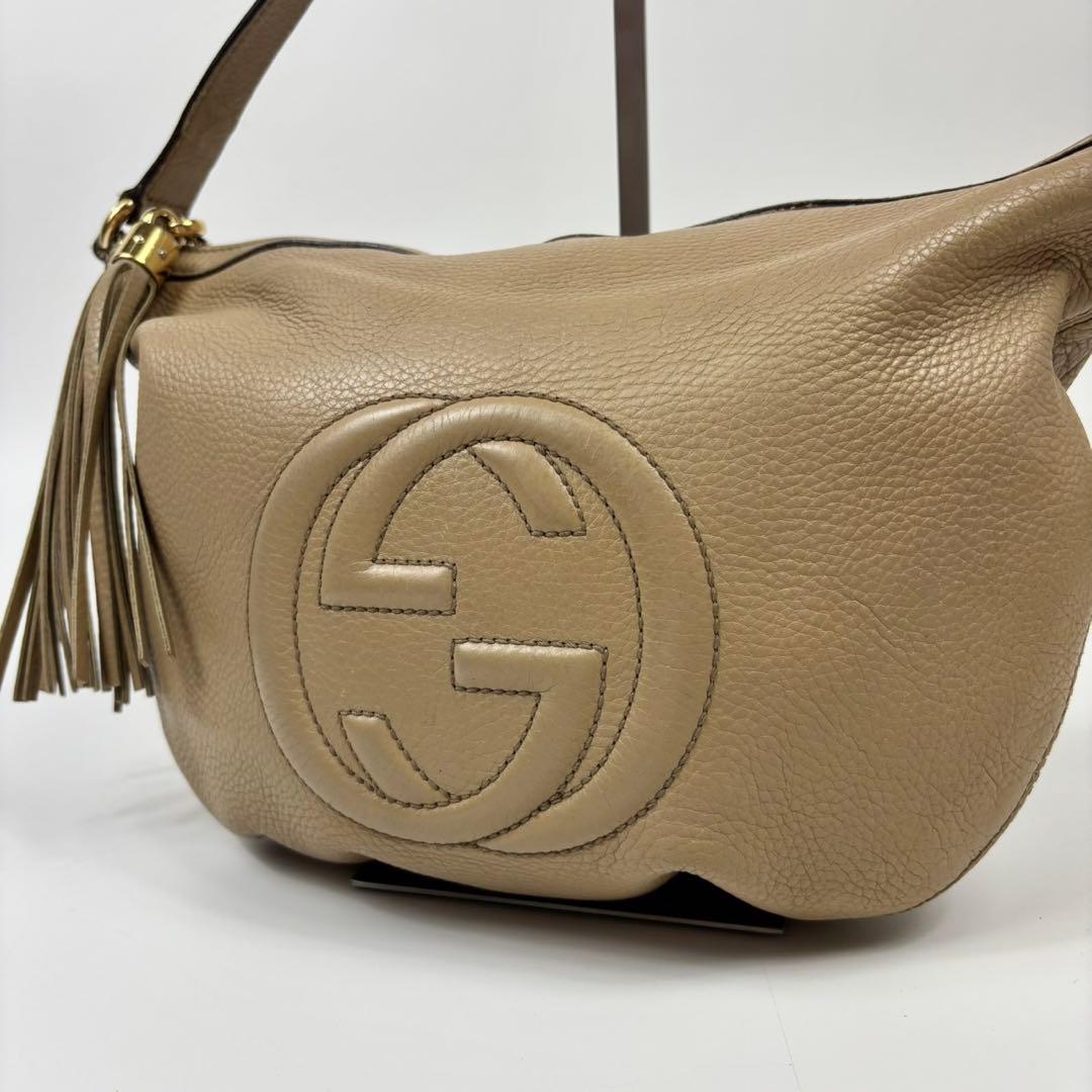 グッチ GUCCI ショルダーバッグ インターロッキング　レザー フリンジ