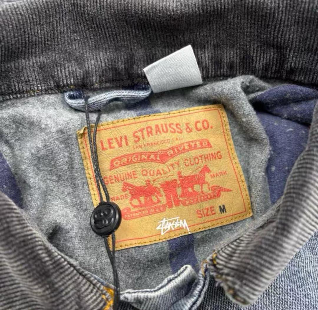 ジャケット・アウター STUSSY xLevi's EMBOSSED TRUCKER JACKET