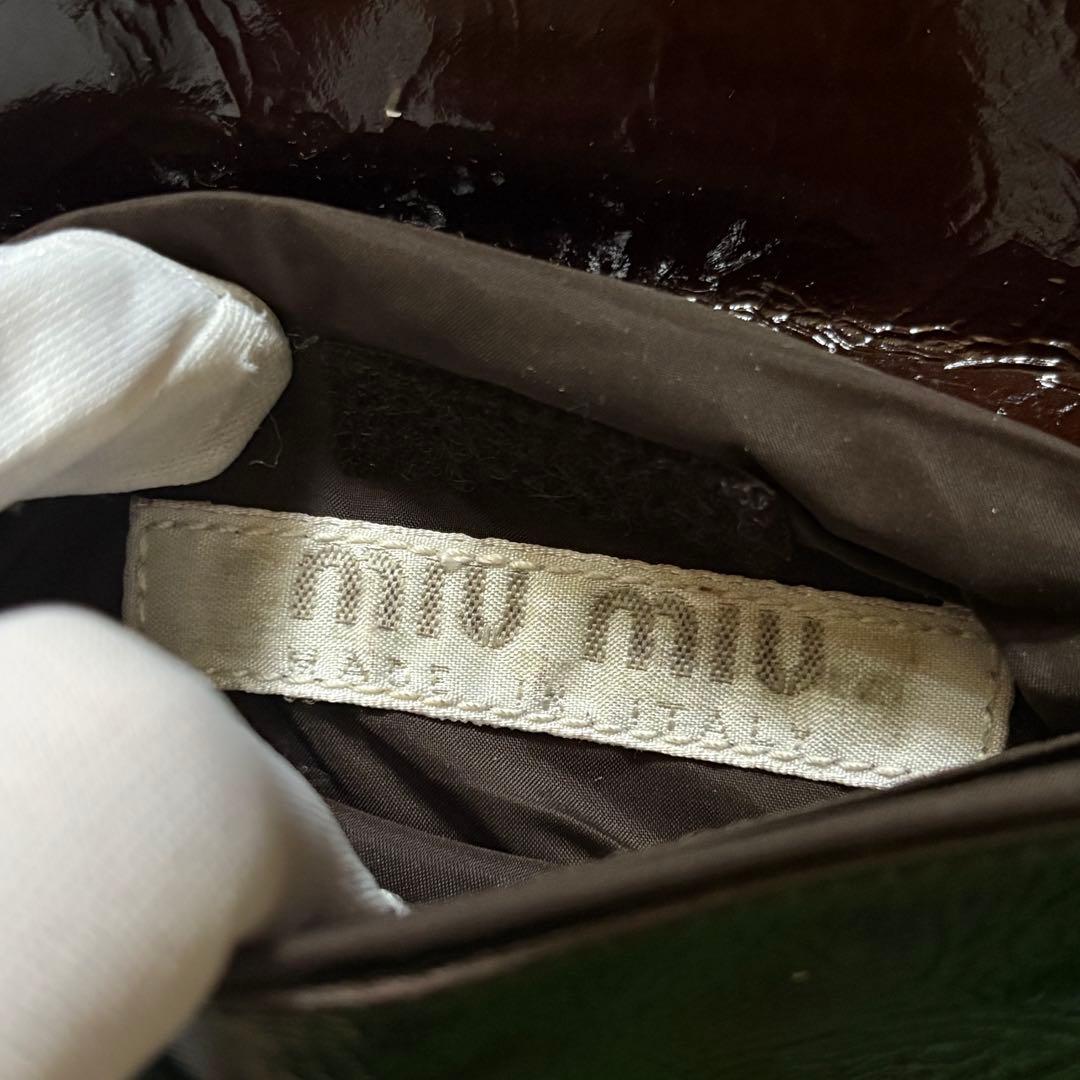 バッグ 00s miumiu archive enamel shoulder bag