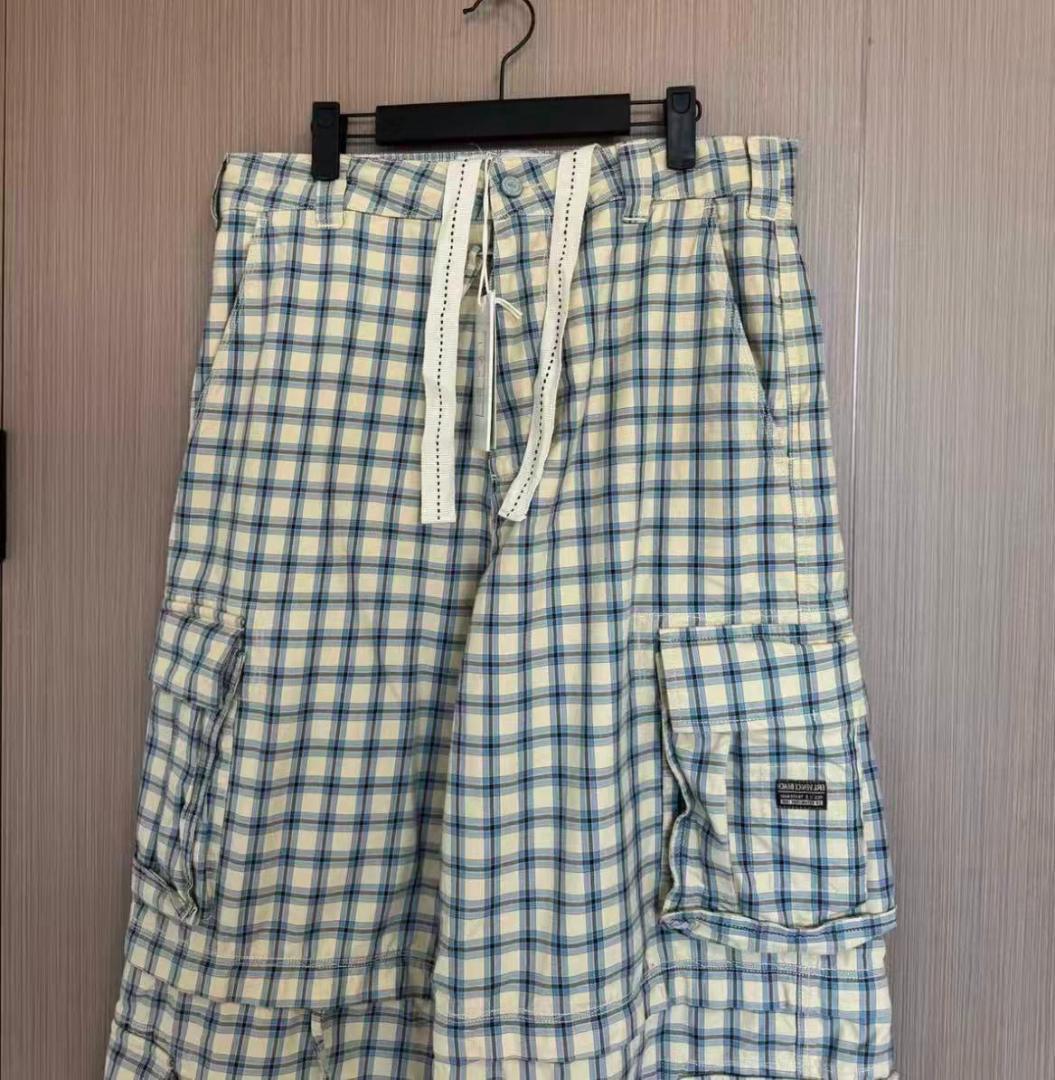 erl チェック柄カーゴパンツ