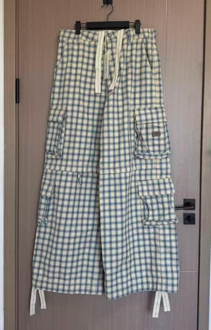 erl チェック柄カーゴパンツ