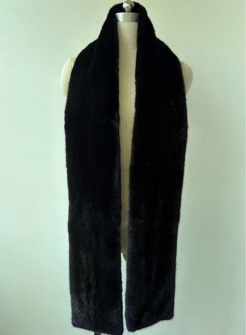 ブラックミンク　両面特ロングマフラー＆ショール