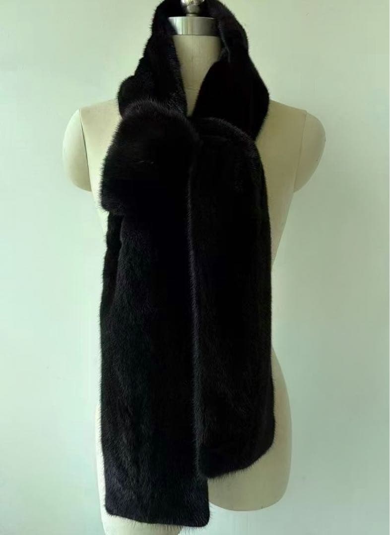 ブラックミンク　両面特ロングマフラー＆ショール