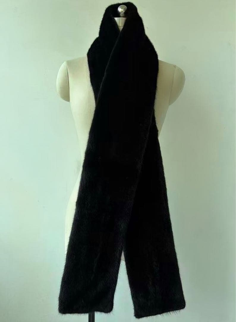 ブラックミンク　両面特ロングマフラー＆ショール