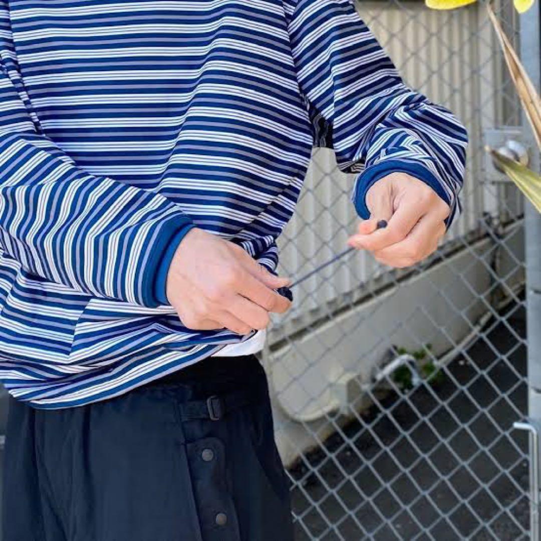 トップス TECH DRAWSTRING MULTI BORDER L/S TEE