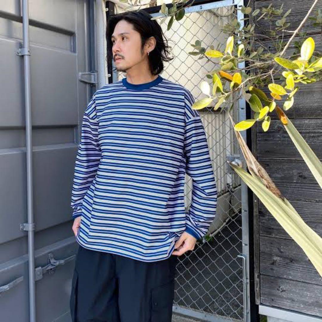 トップス TECH DRAWSTRING MULTI BORDER L/S TEE