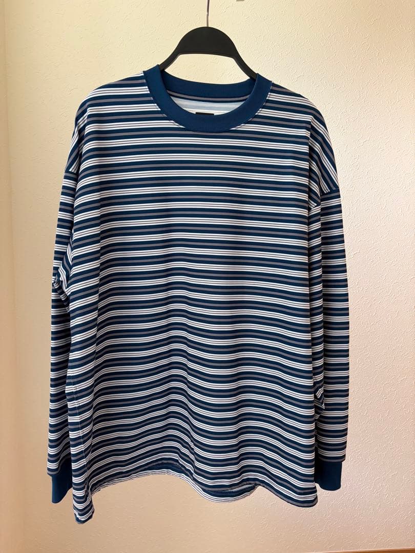 トップス TECH DRAWSTRING MULTI BORDER L/S TEE