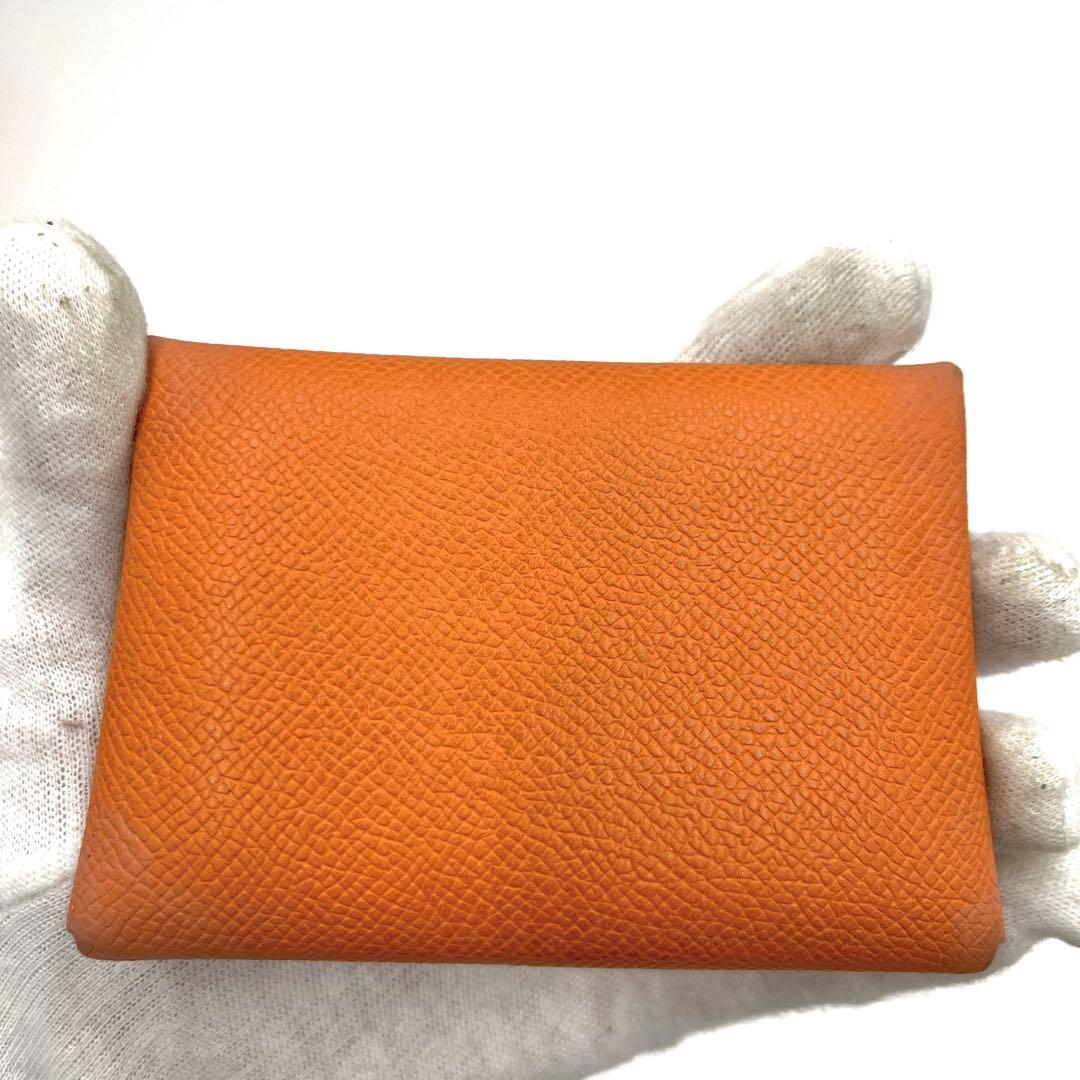 【極稀少】エルメス カルヴィデュオ ケース カードケース オレンジ