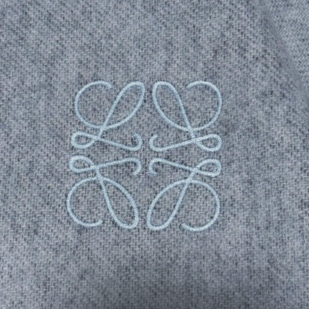 LOEWE ロエベ リバーシブル マフラー アナグラム ネイビー ブルー