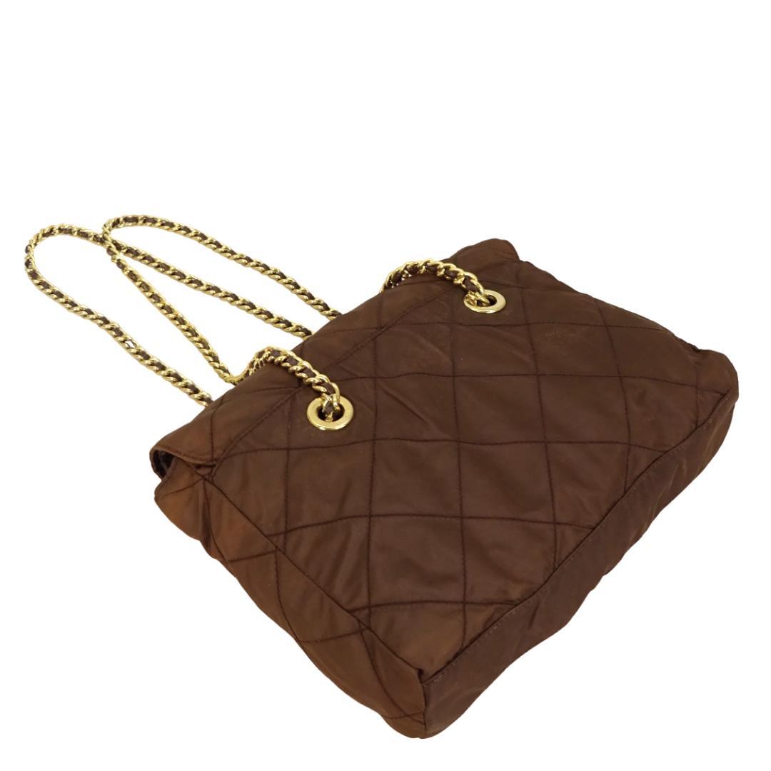 本物良品 ■プラダ■クロステッチ 三角ロゴ ナイロン チェーン ショルダーバッグ