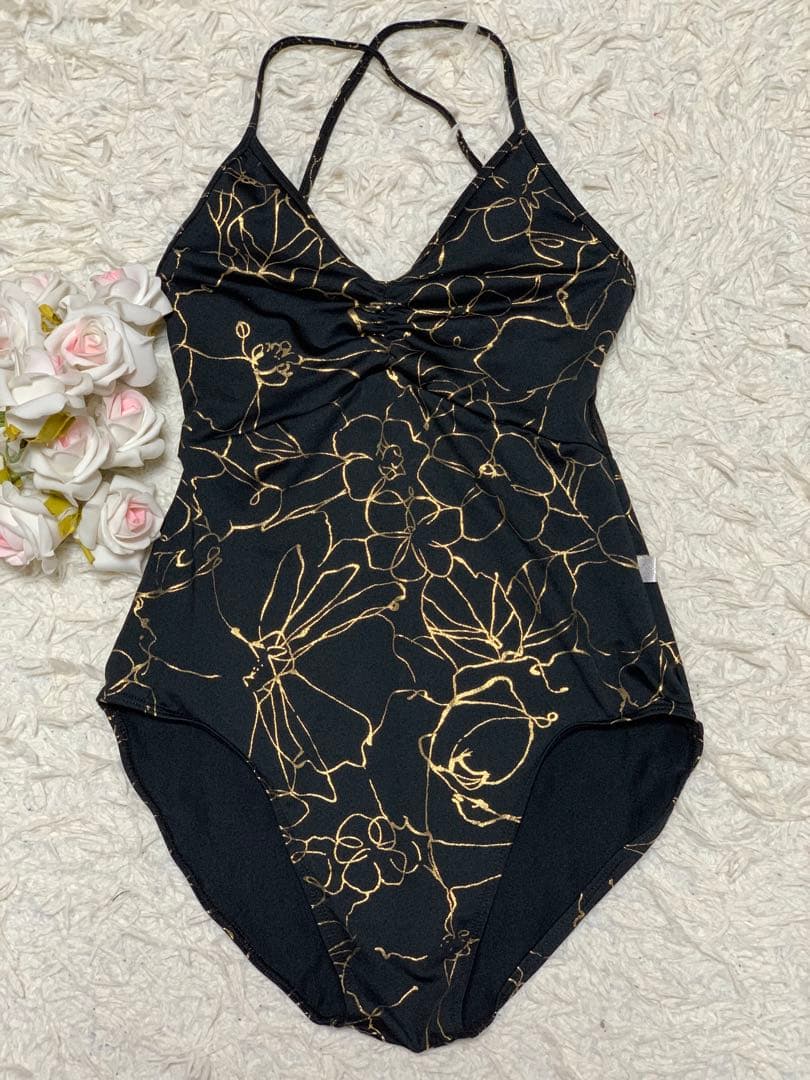 クラスインレオタードSサイズ✨ブラック&ゴールド