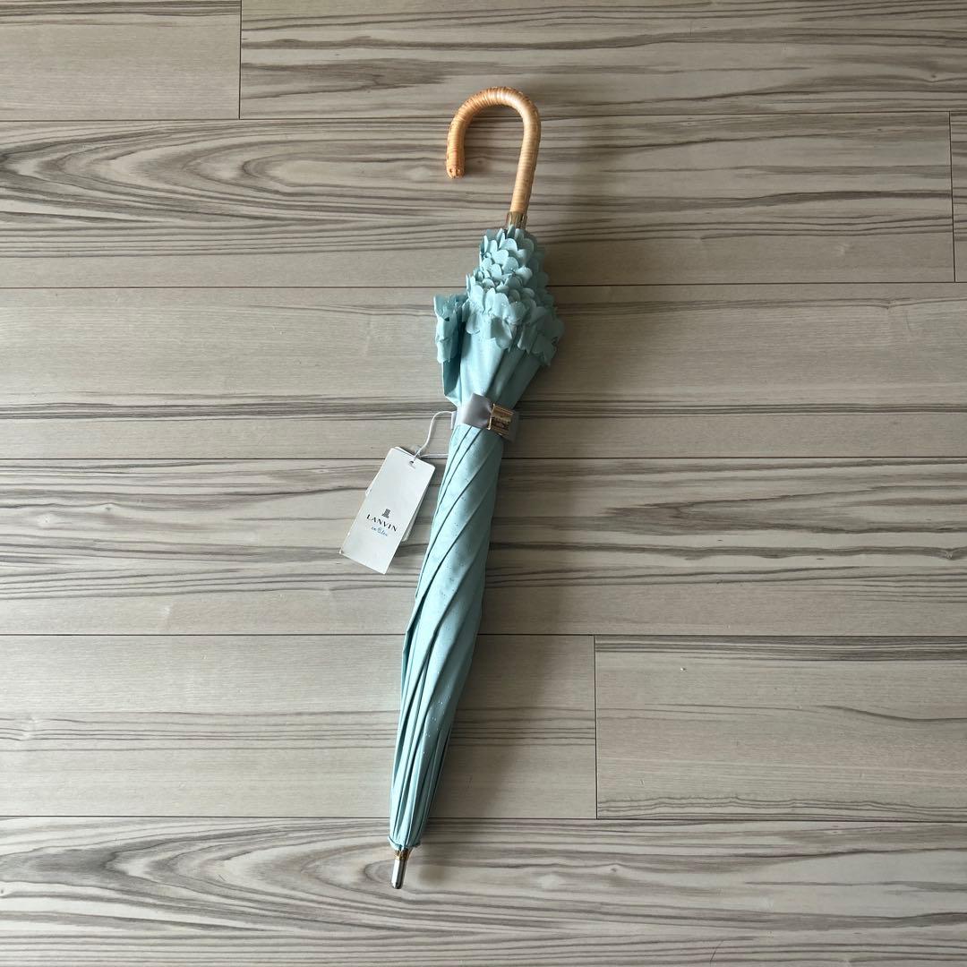 新品タグ付き　ランバンオンブルー　晴雨兼用　日傘　フリル　ミントグリーン