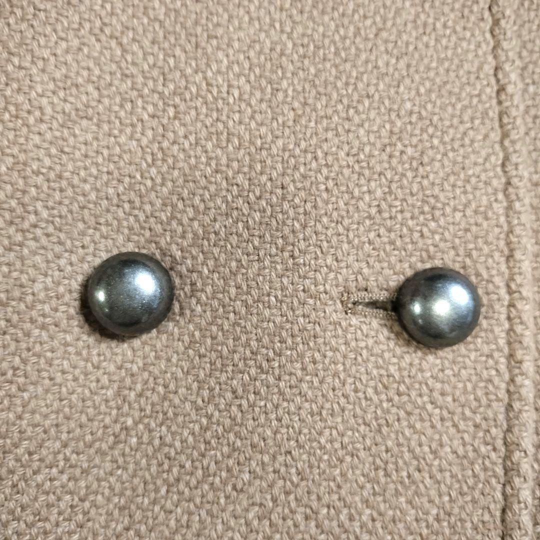 専用【極美品✨️】レリアン キャメル素材ノーカラーコート 9 茶 装飾ボタン高級
