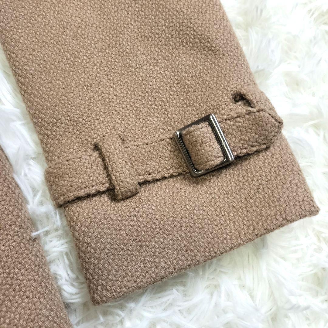 専用【極美品✨️】レリアン キャメル素材ノーカラーコート 9 茶 装飾ボタン高級