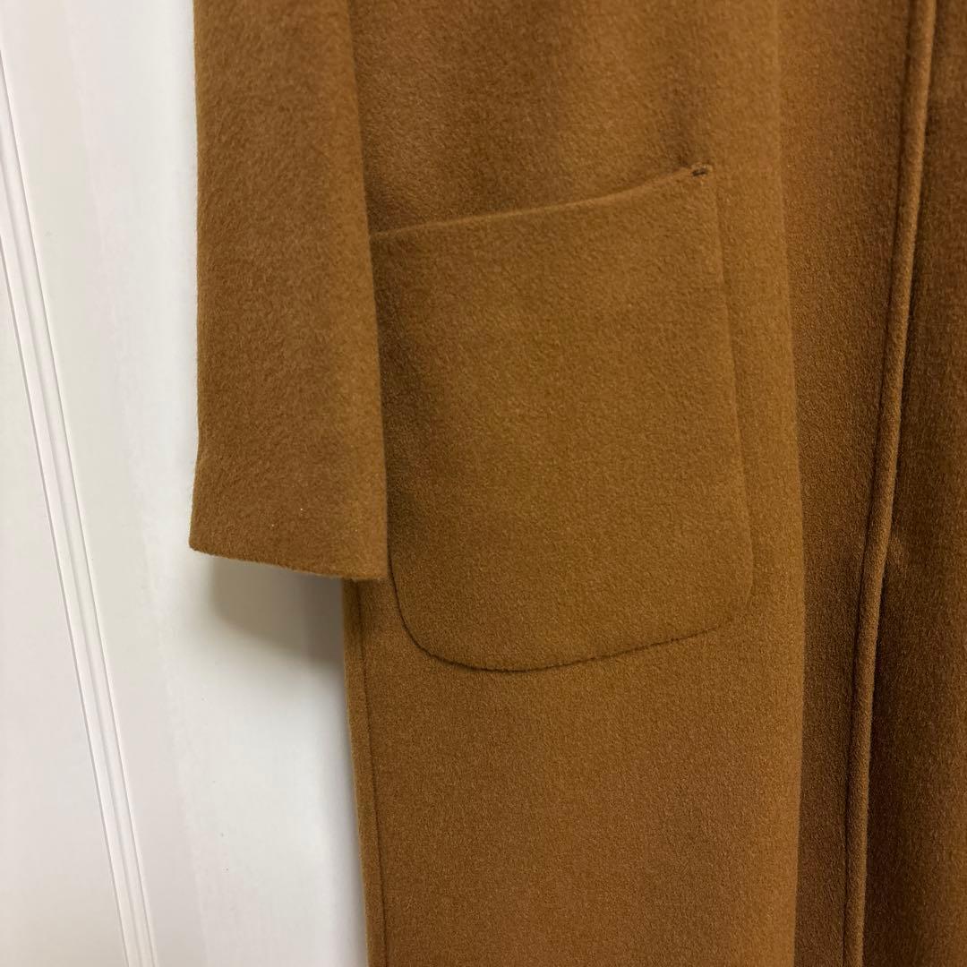 シップス　SHIPS Colors ウール ノーカラー コート　ブラウン　M