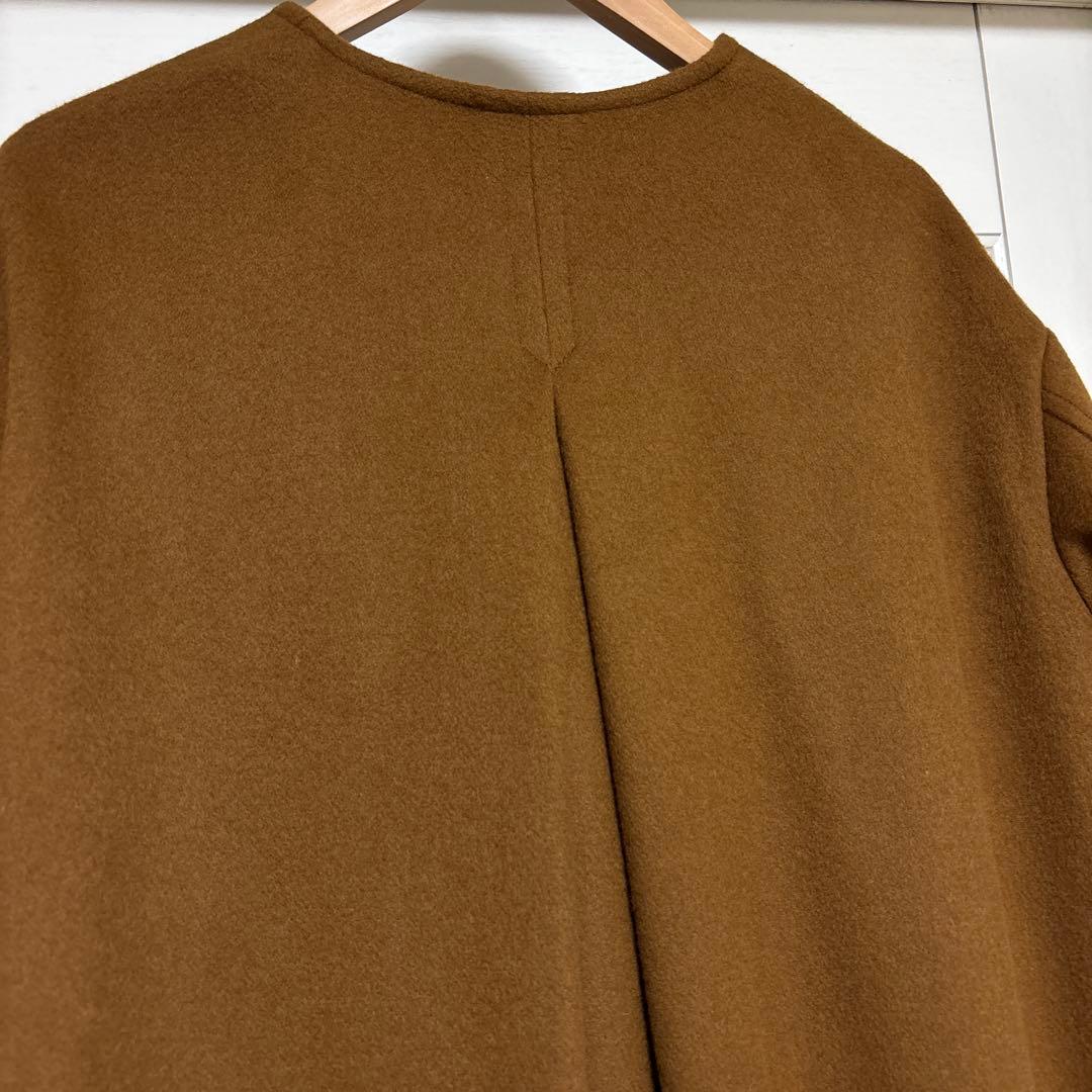 シップス　SHIPS Colors ウール ノーカラー コート　ブラウン　M