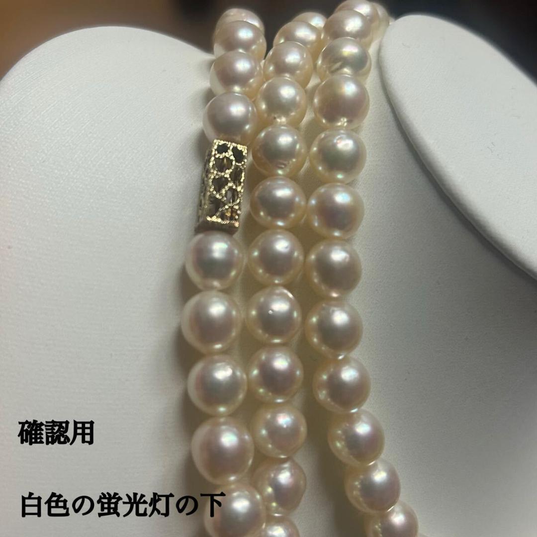 K14◎ミキモト パールロングネックレス 本真珠 約8.1～8.8ミリ箱付