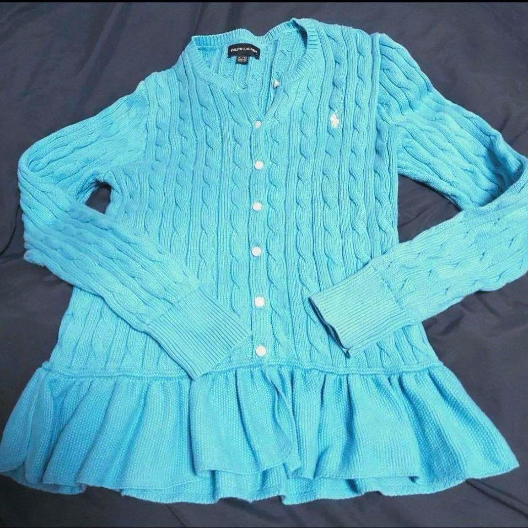 ラルフ Ralph Lauren ケーブルニット XL ペプラム カーディガン