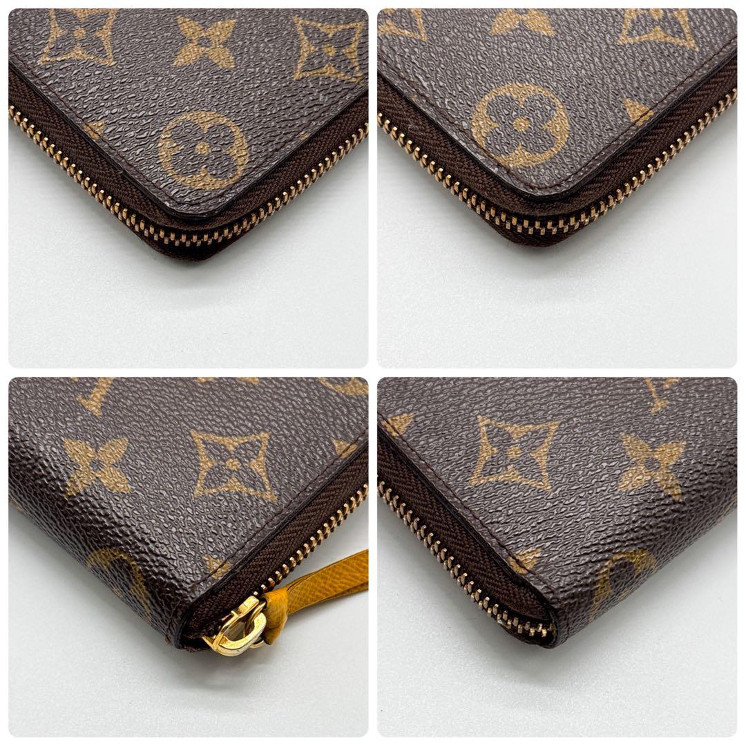 ルイヴィトン モノグラム ジッピーウォレット ブラウン 財布 黄色 クレマンス