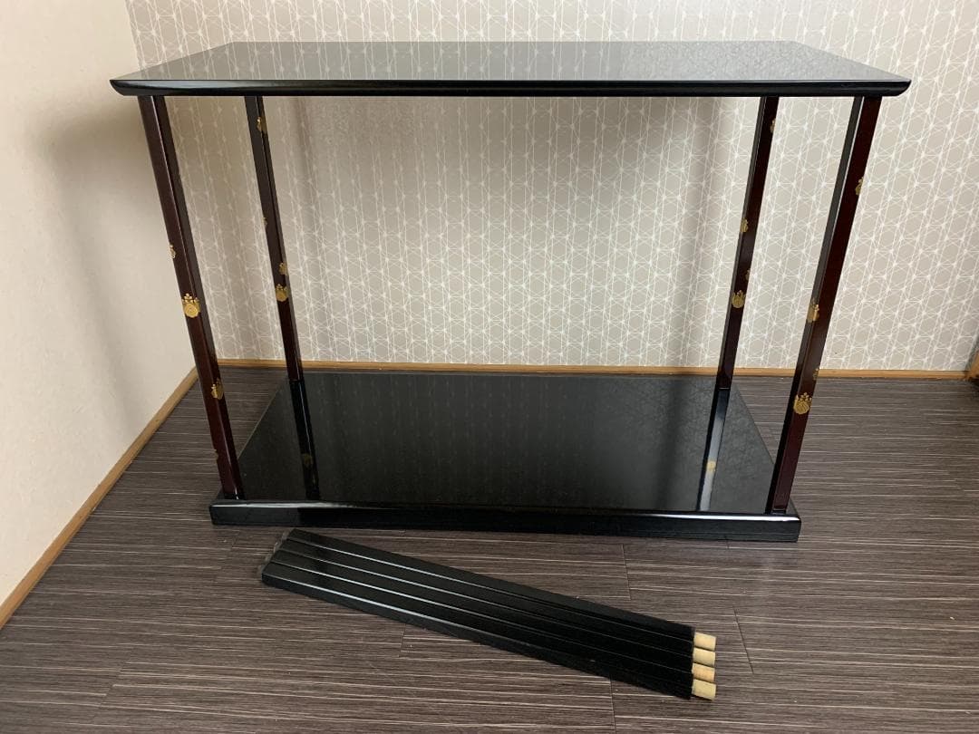 塗師 中村宗悦作 鵬雲斎好写 桐蒔絵 木製 真台子 茶道具 替え柱付き 776