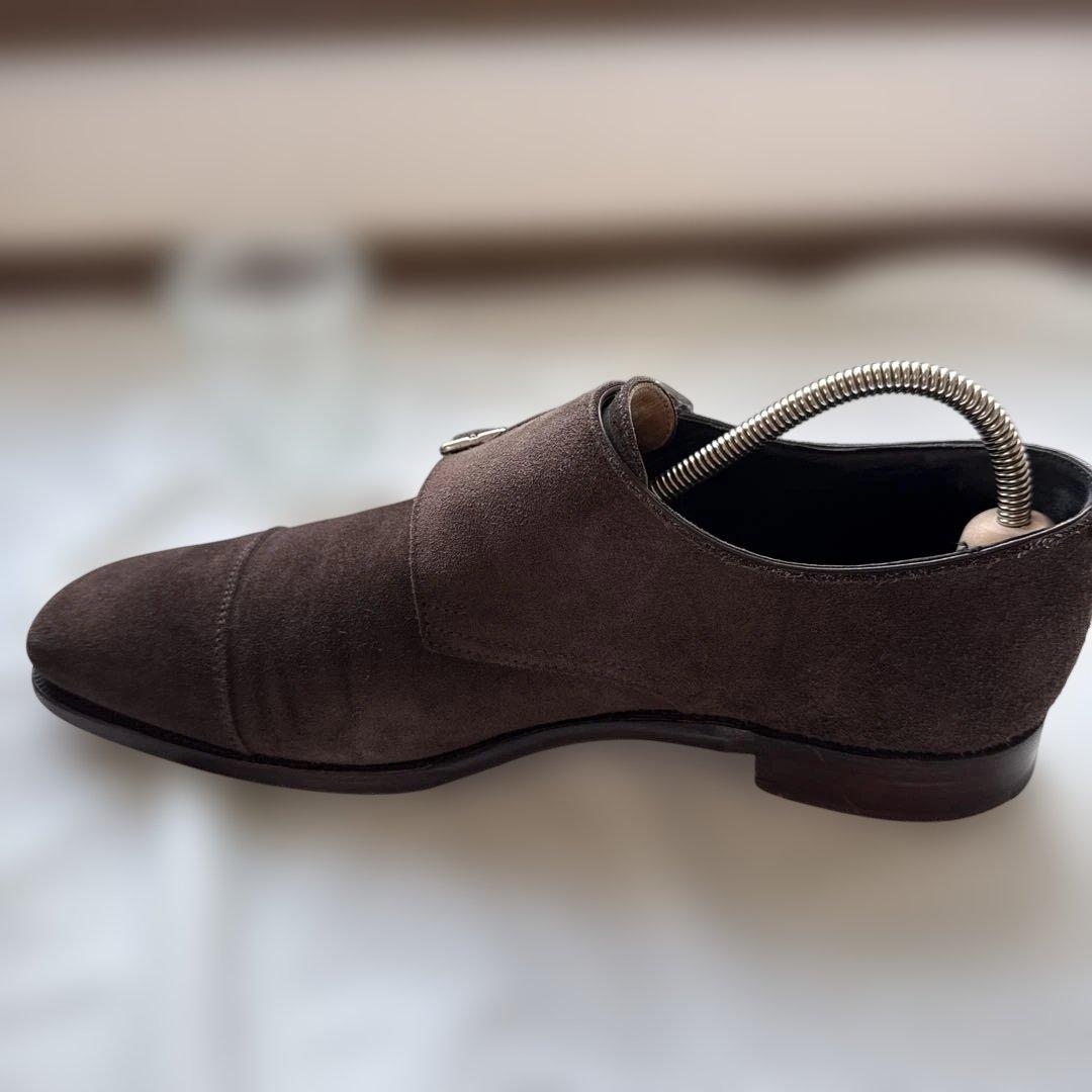 クリケットジョーンズ　ブラウン スエード ダブルモンクストラップシューズ