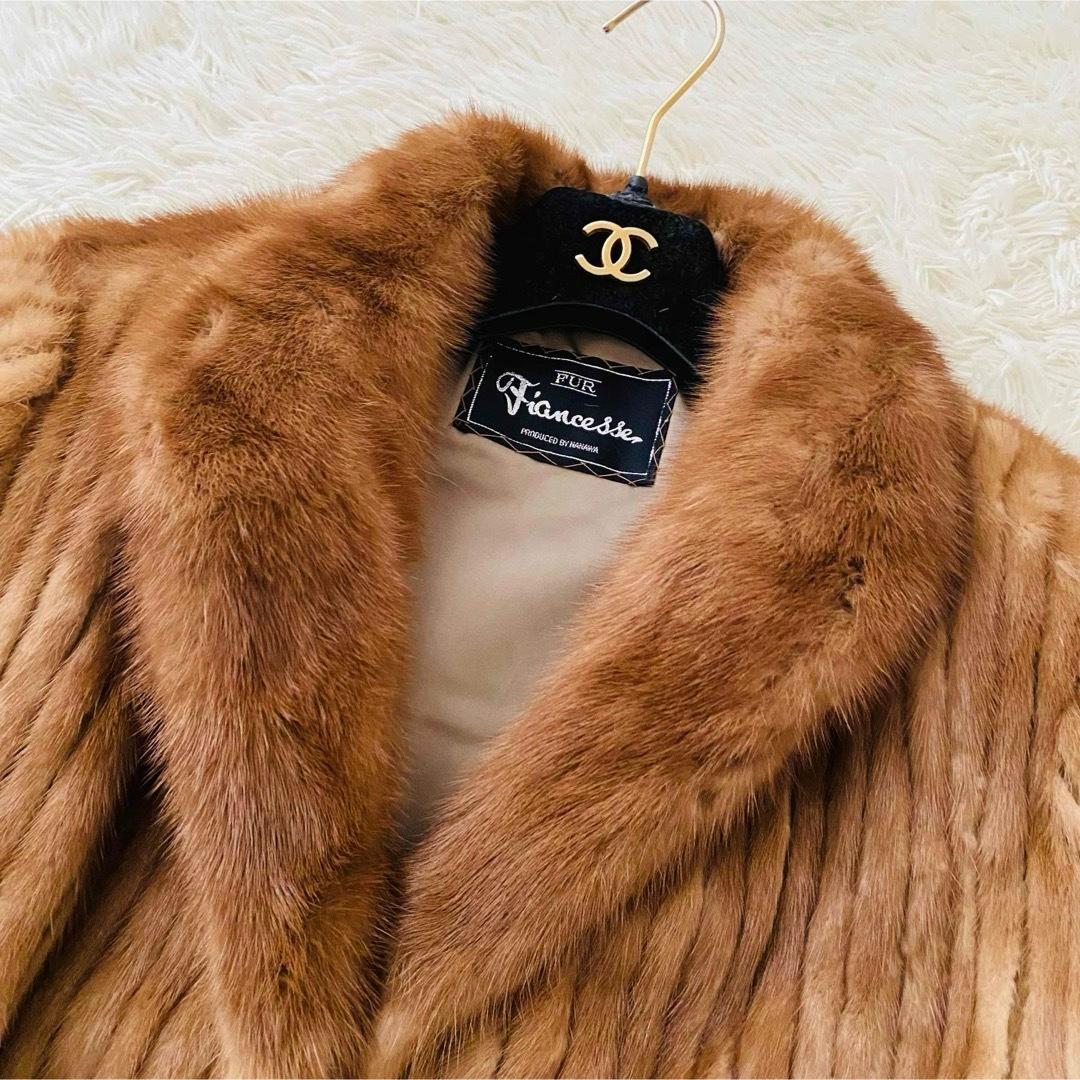 良品 フィアンセス パステルミンク リアルファー 毛皮コート 大きいサイズ 13