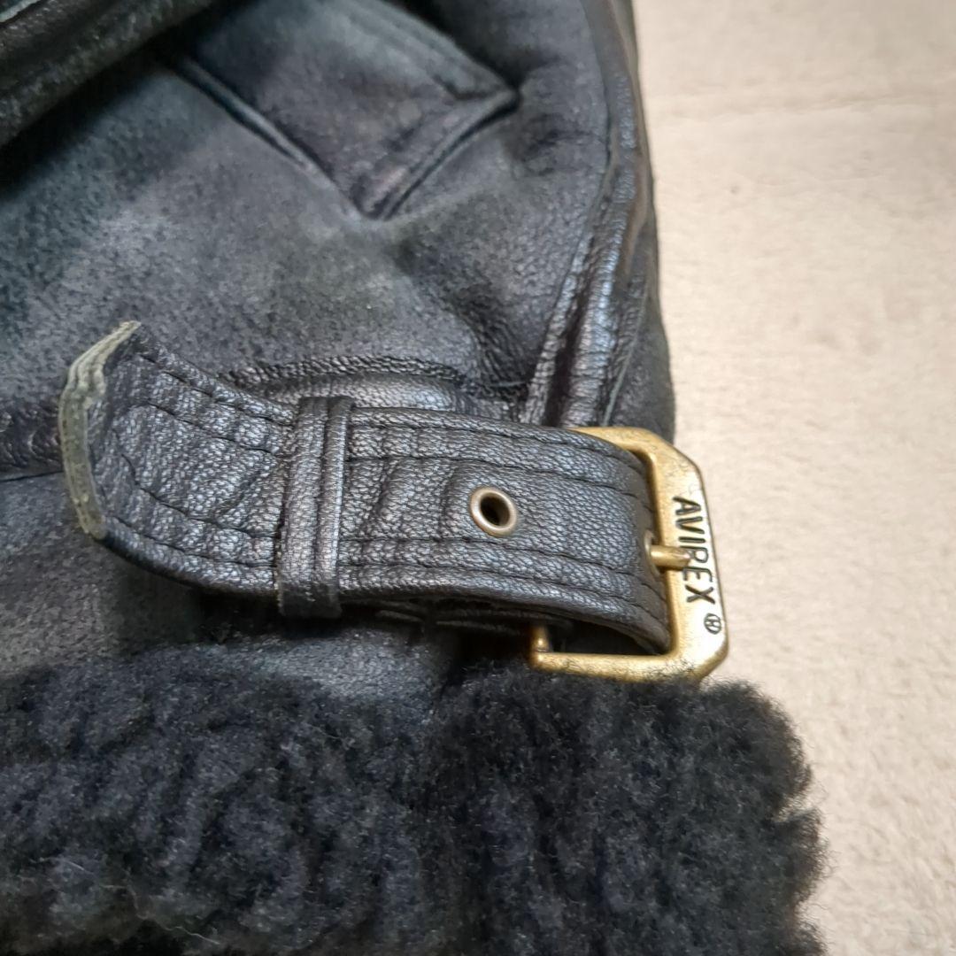 アヴィレックス B-3 ムートン フライトジャケット ブラック 羊革 36サイズ