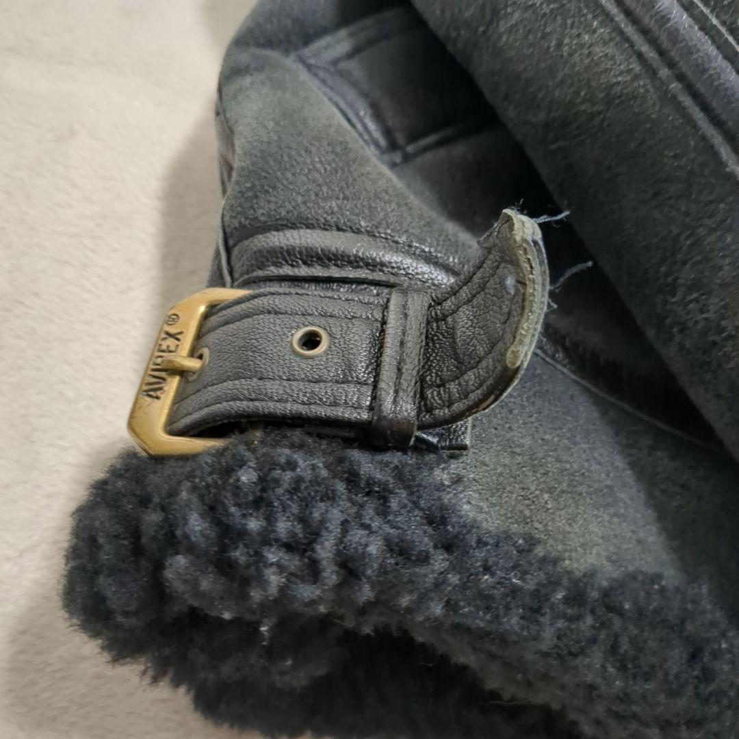 アヴィレックス B-3 ムートン フライトジャケット ブラック 羊革 36サイズ