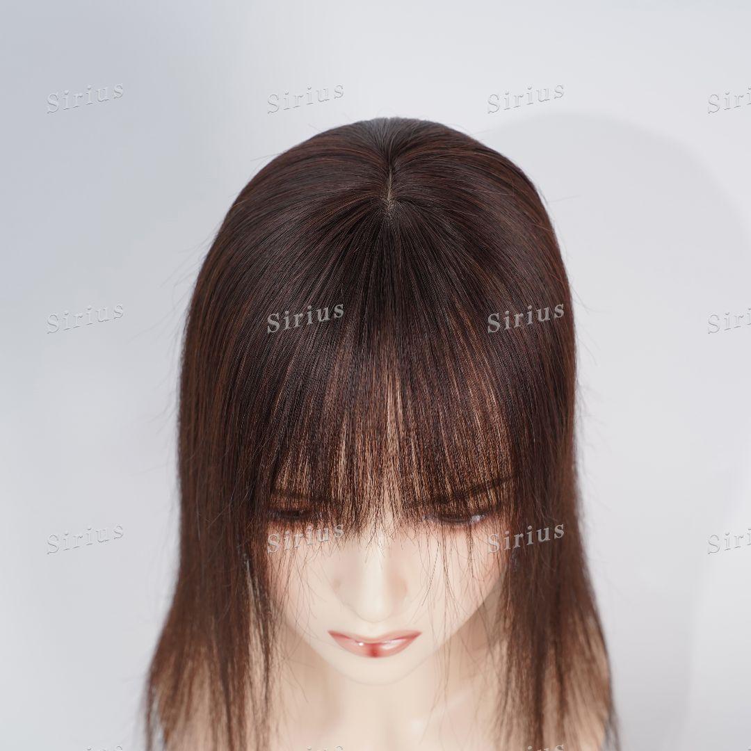 人毛100％ モカブラウン45CM+ポイントウィッグモカブラウン