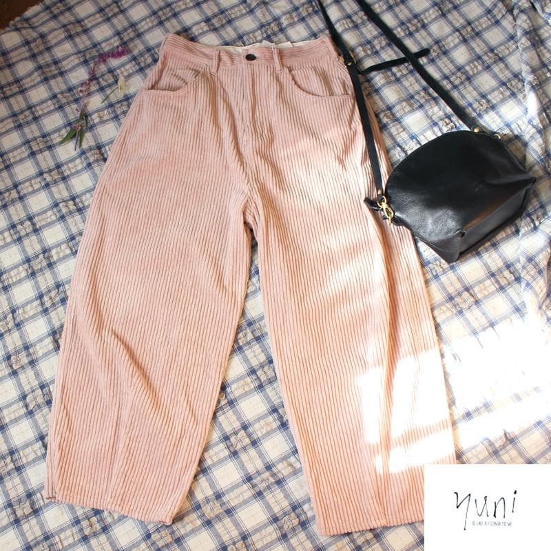 【新品】yuni コーデュロイ パンツ M ワイド 綿100％ 日本製