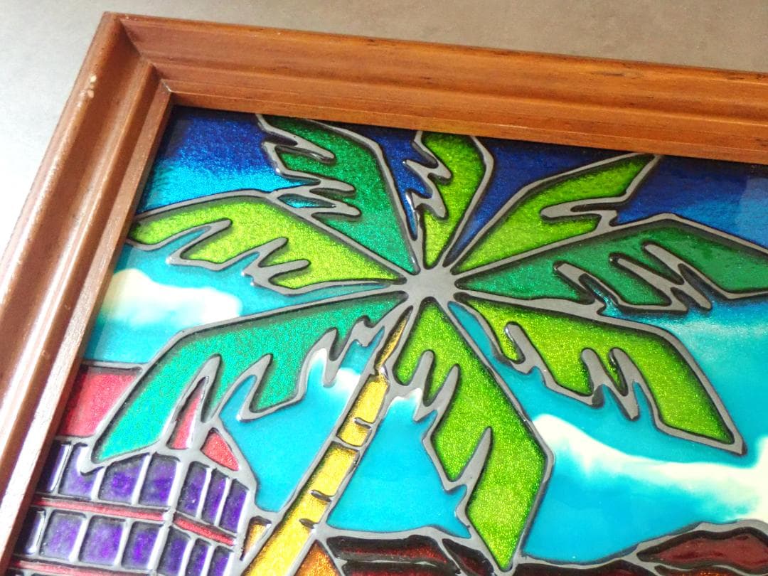 Vintage Hawaiian diamondhead ステンドグラスアート