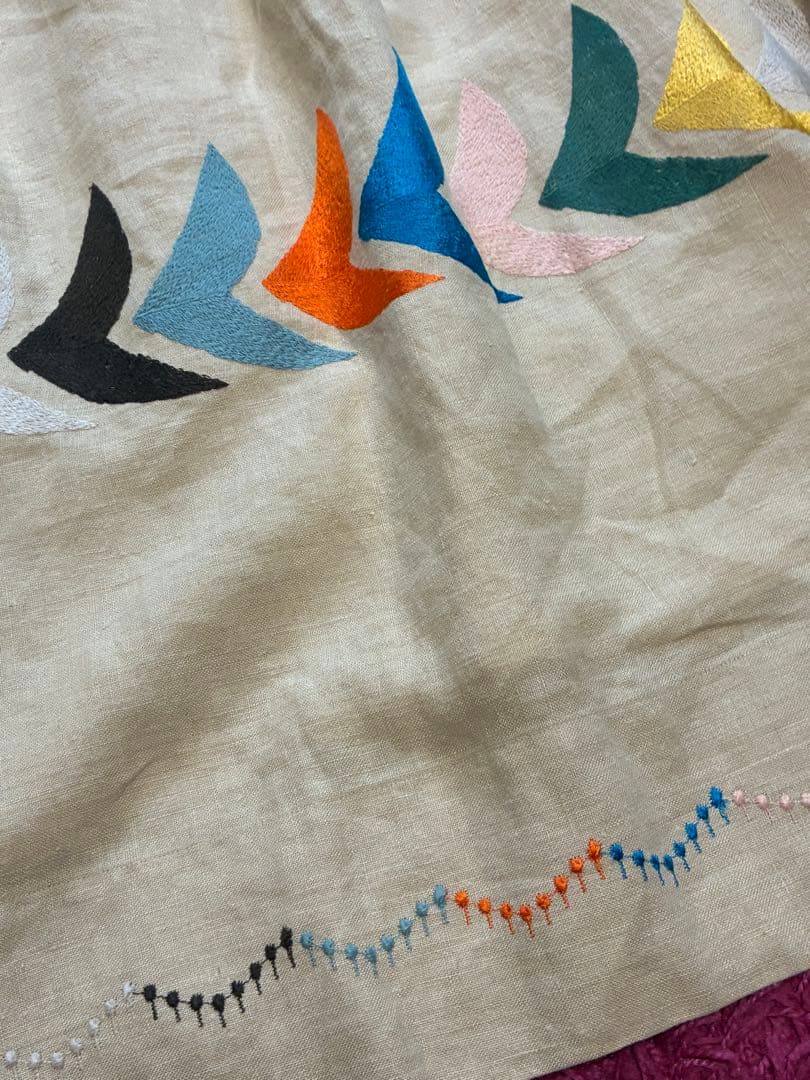 mina❗️刺繍フレアスカート ベージュ‼️