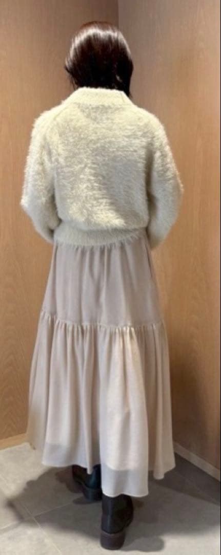 【新品未使用】MilaOwen setup衿付きニットティアードスカートコーデS