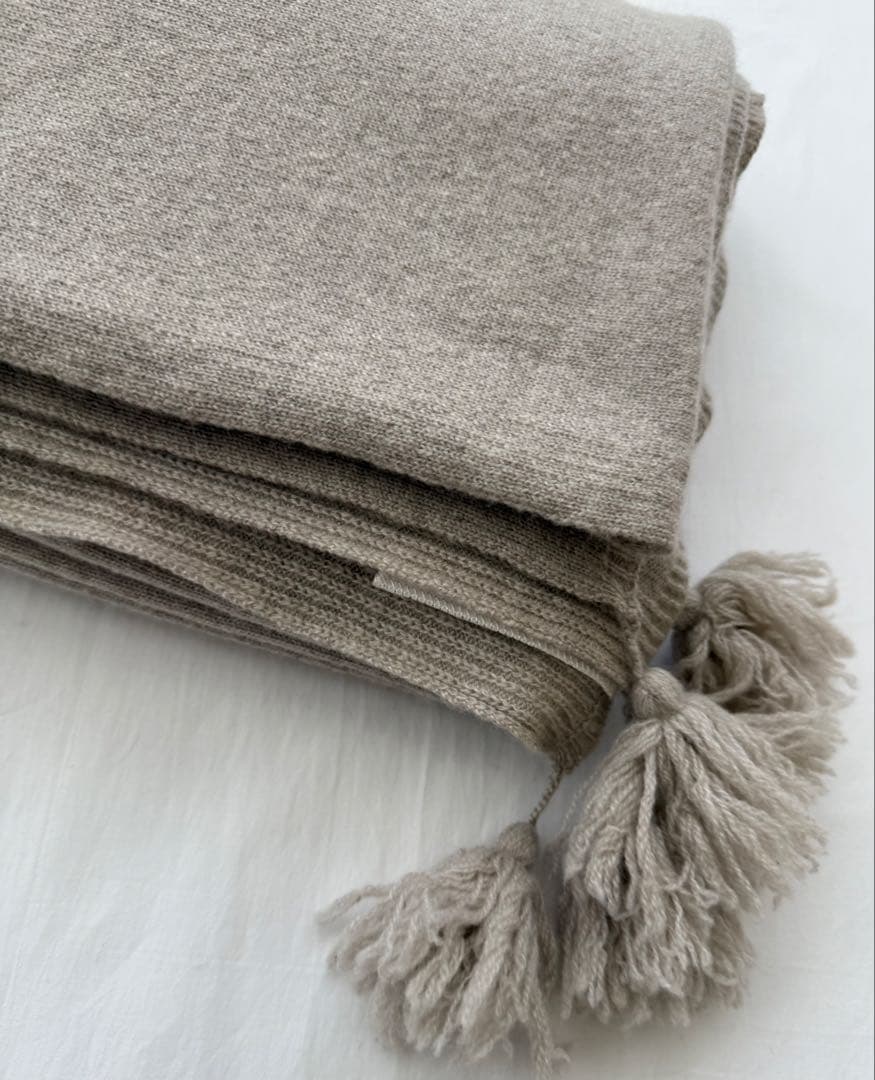 極暖 MYLAN カシミヤ100%大盤ストール 希少色ベージュ トロけるカシミヤ