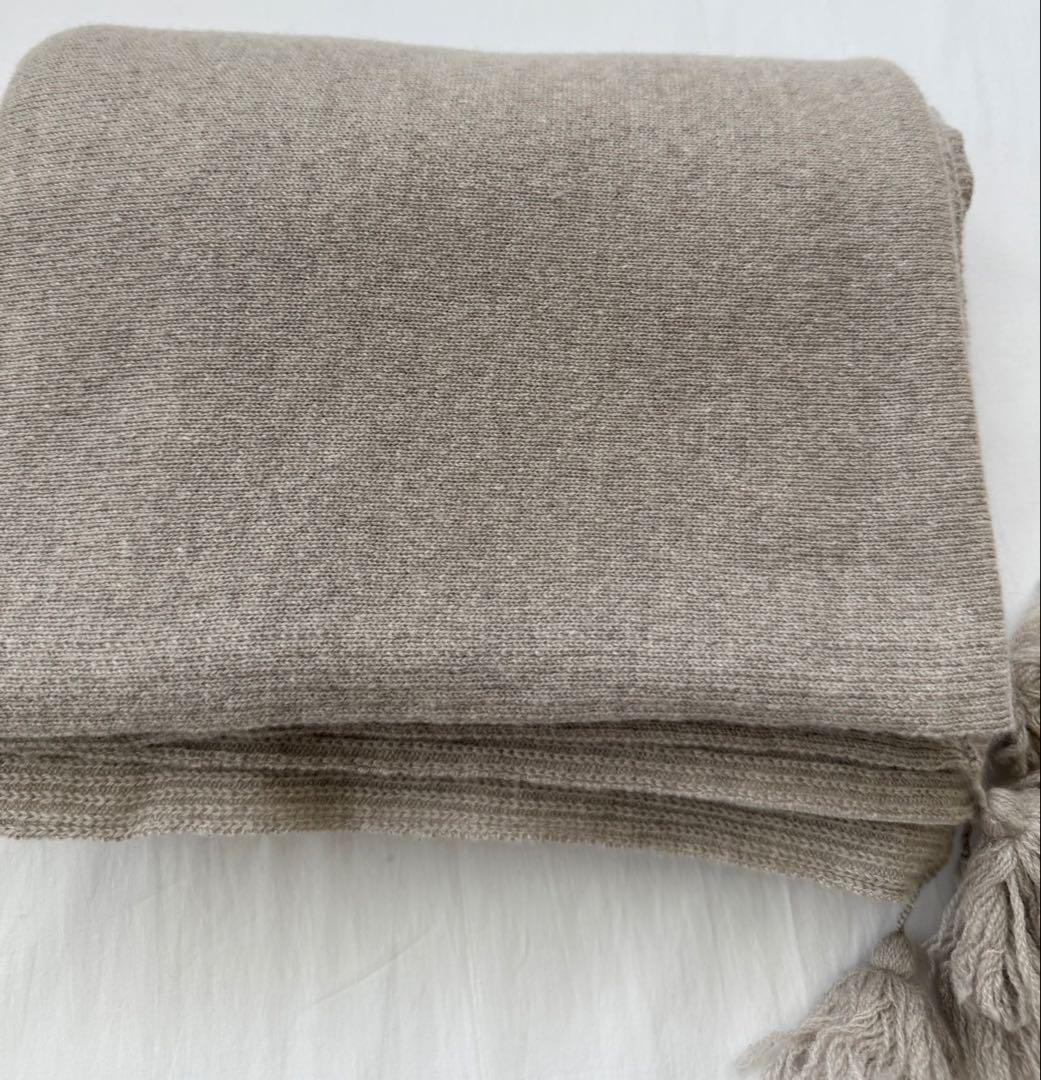 極暖 MYLAN カシミヤ100%大盤ストール 希少色ベージュ トロけるカシミヤ