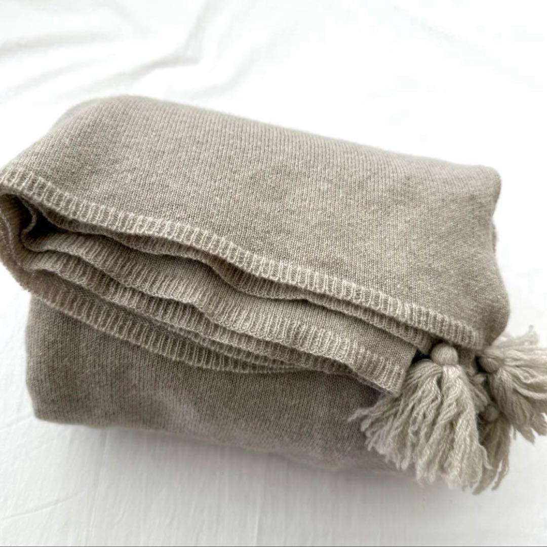 極暖 MYLAN カシミヤ100%大盤ストール 希少色ベージュ トロけるカシミヤ